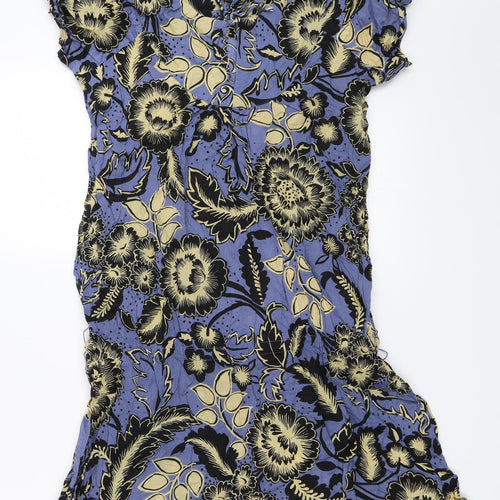 Warehouse Womens Blue Floral  Mini  Size 12