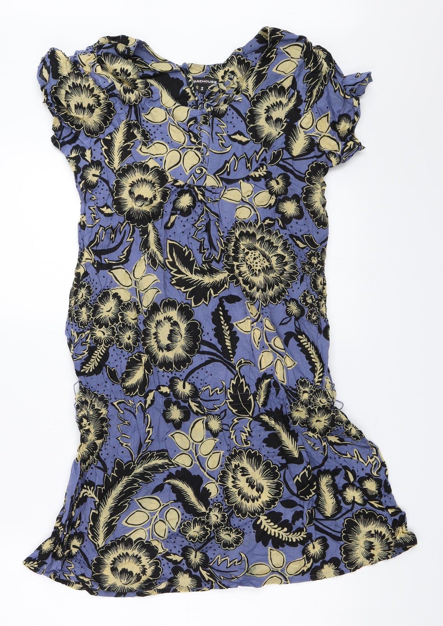 Warehouse Womens Blue Floral  Mini  Size 12