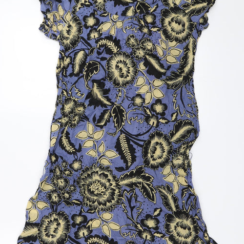 Warehouse Womens Blue Floral  Mini  Size 12