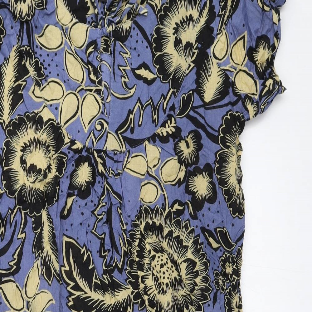 Warehouse Womens Blue Floral  Mini  Size 12