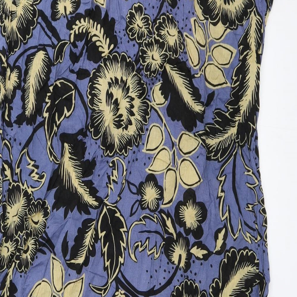 Warehouse Womens Blue Floral  Mini  Size 12