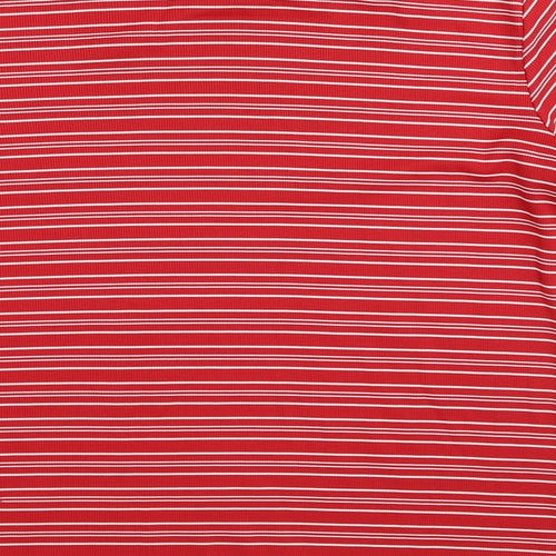 Laura Scott Womens Red Striped  Basic T-Shirt Size S