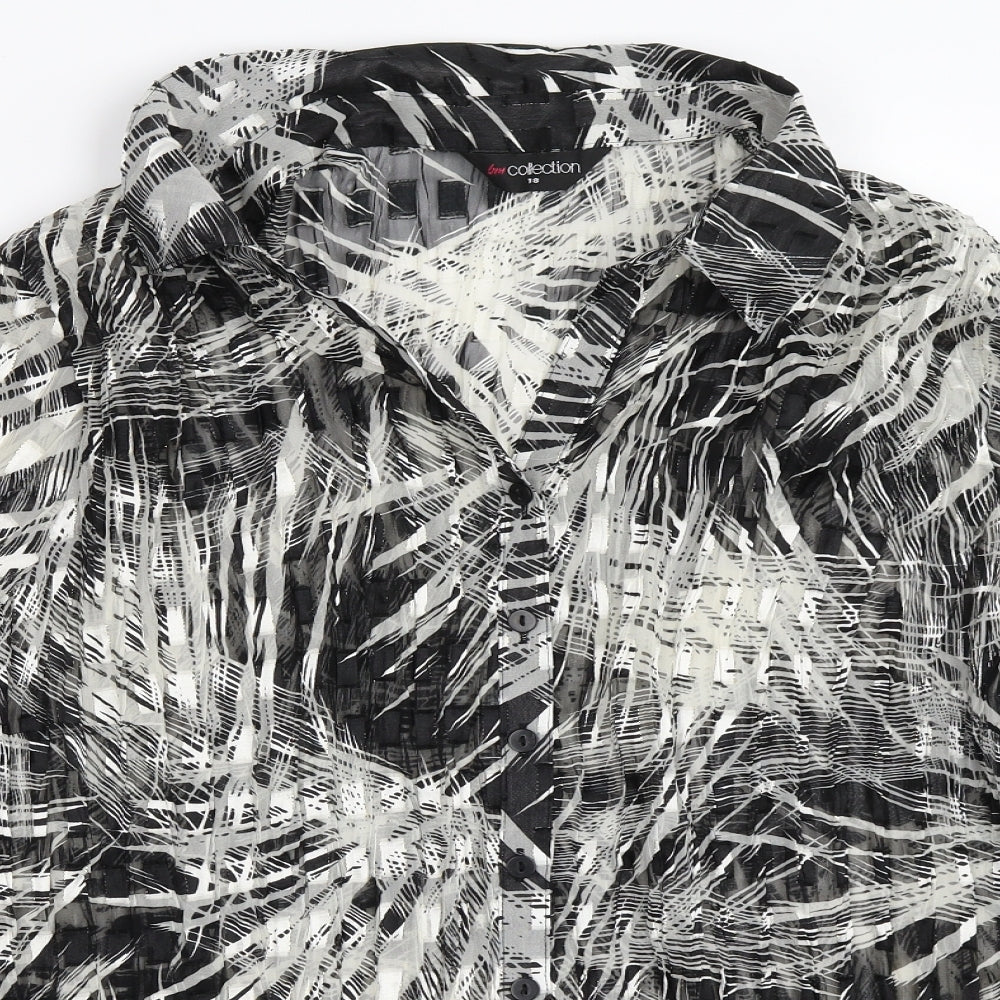 Bm Collection Womens Black   Basic Button-Up Size 18