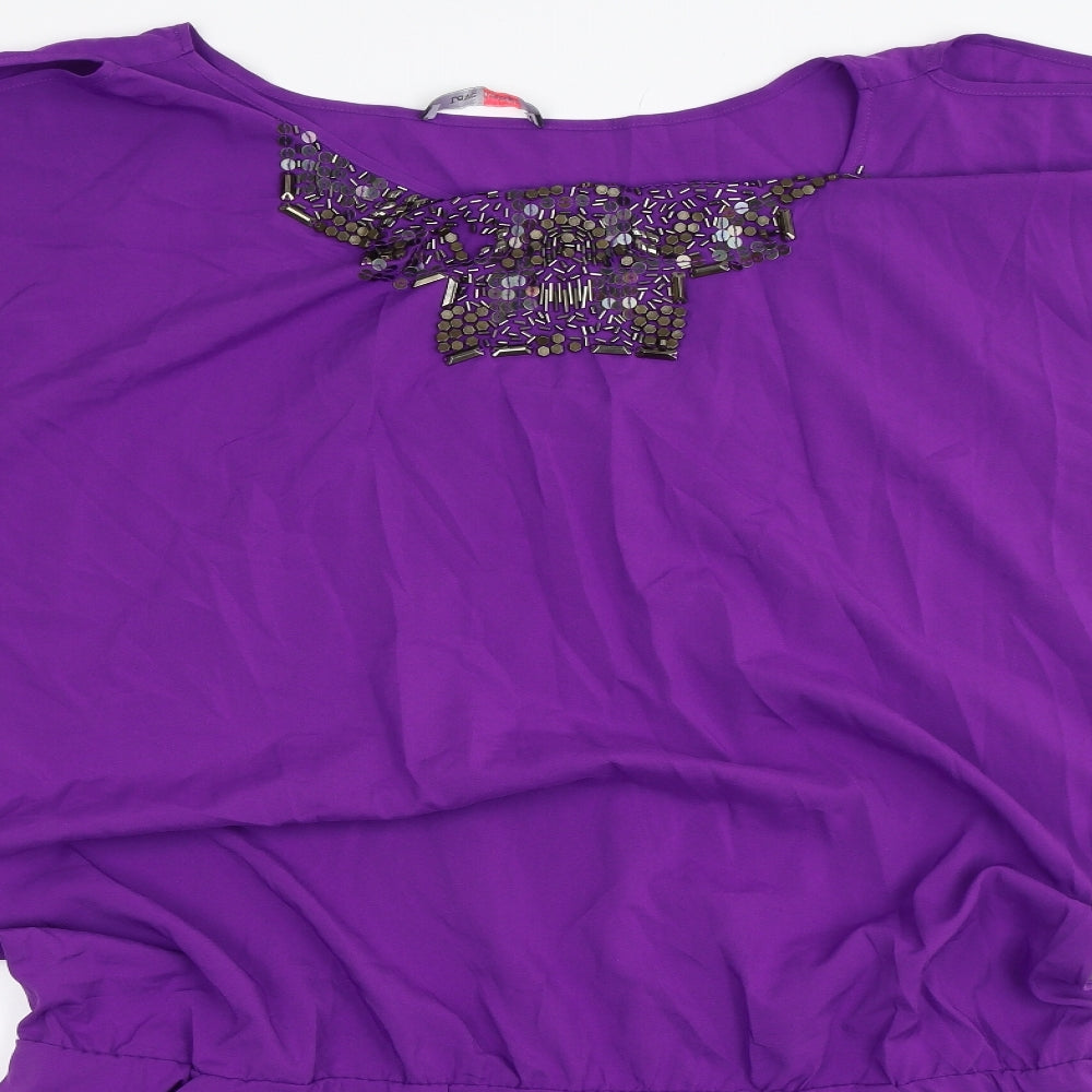 Love Label Womens Purple   Tunic Blouse Size 16