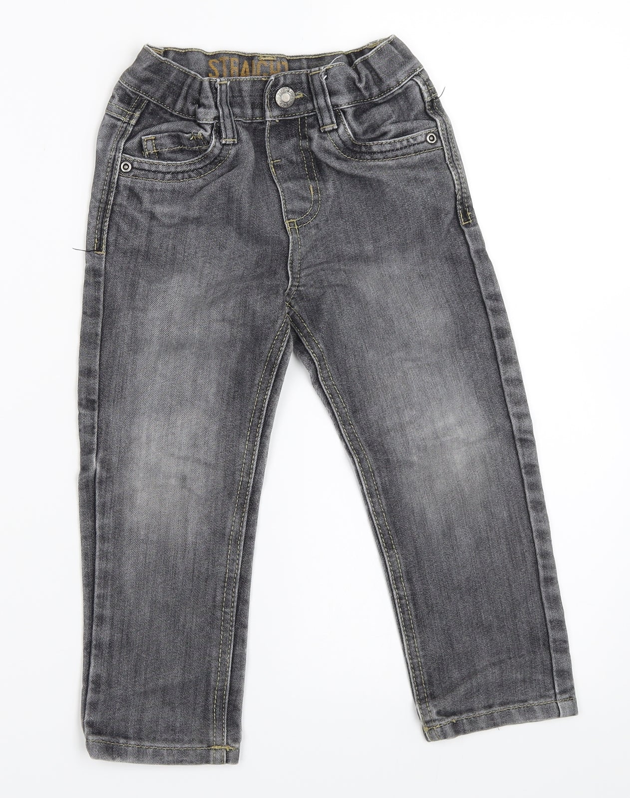 Primark Boys Grey  Denim Straight Jeans Size 3-4 Years