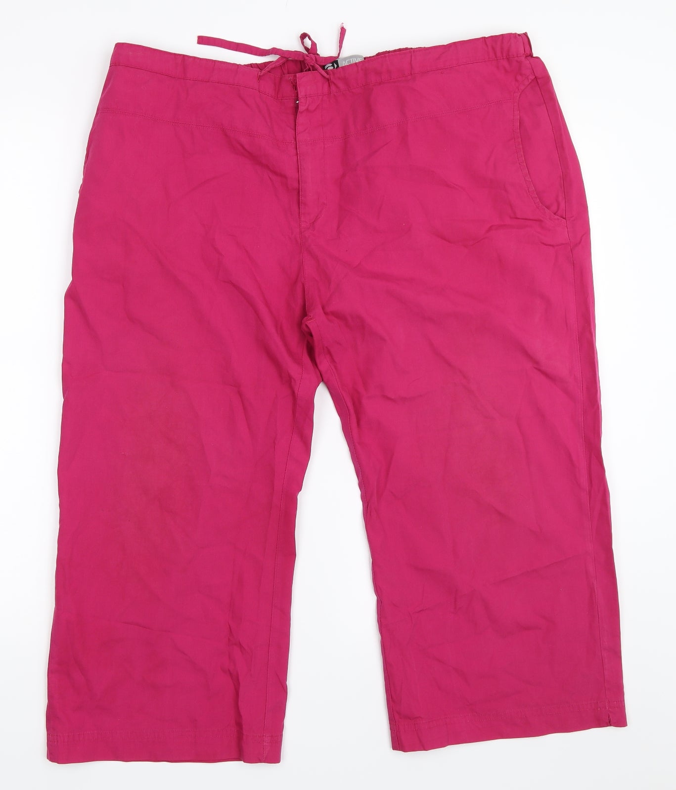 Active Womens Pink   Cropped Trousers Size 18 L20.5 in