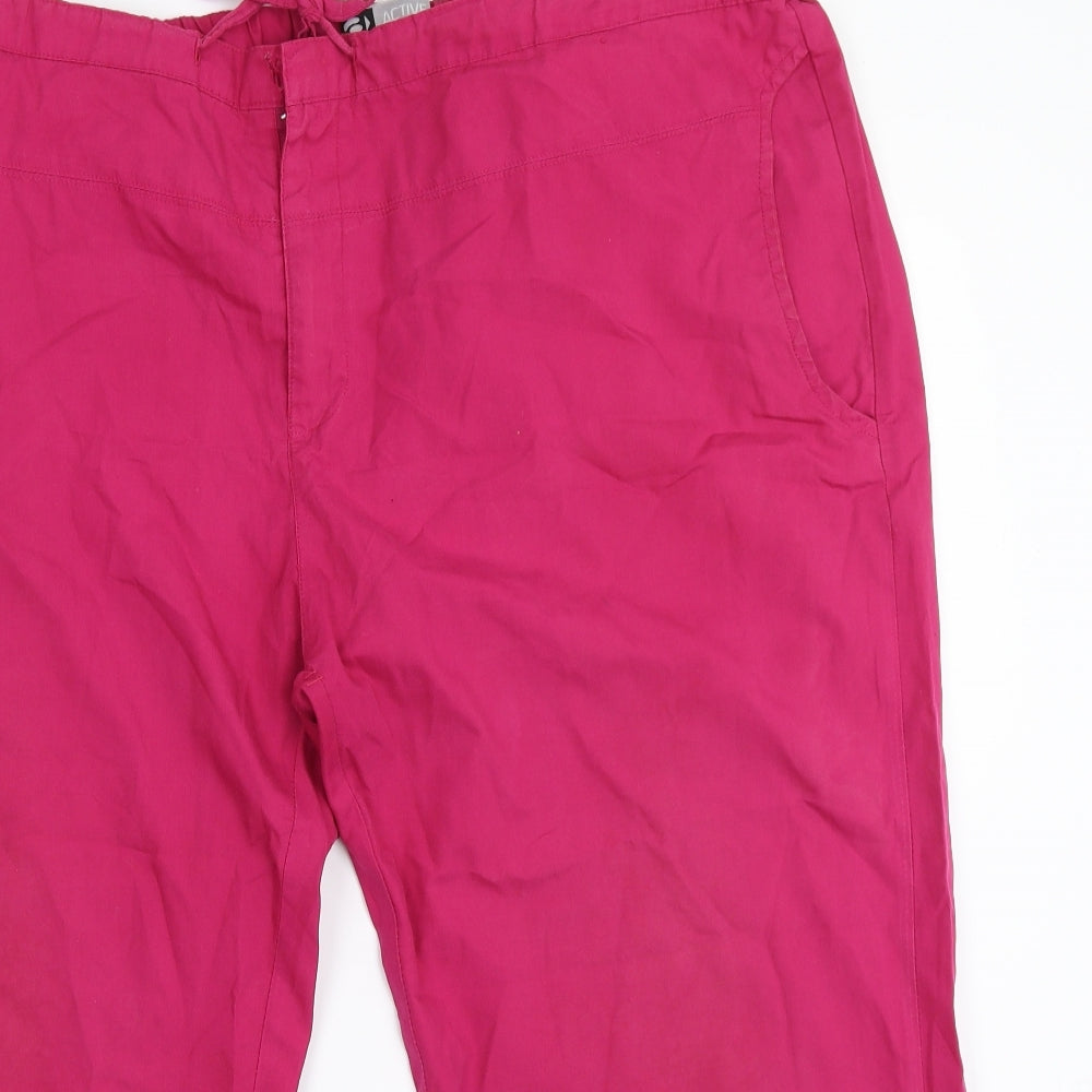 Active Womens Pink   Cropped Trousers Size 18 L20.5 in
