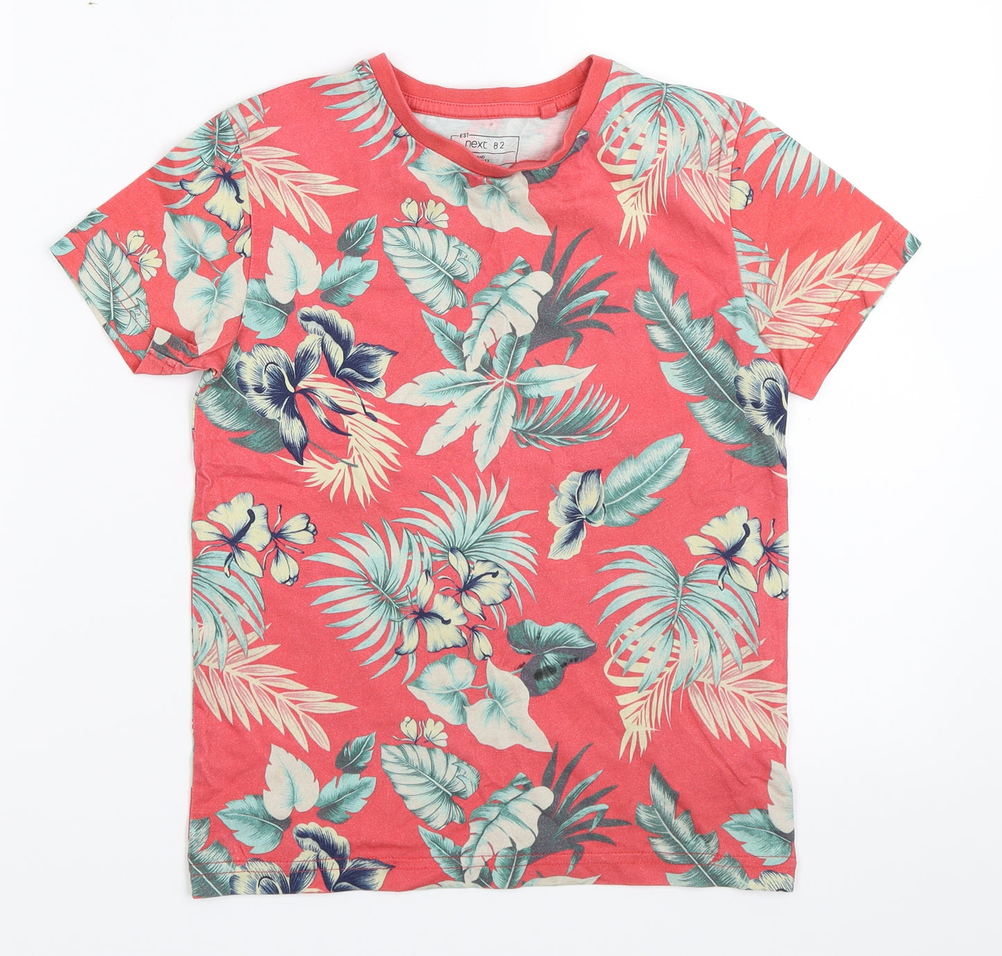 NEXT Boys Red Floral  Basic T-Shirt Size 6 Years
