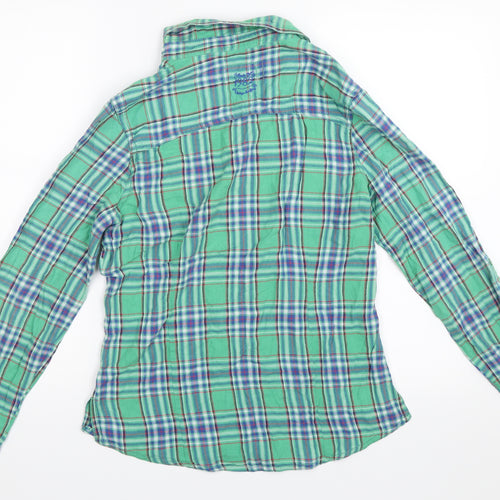 NEXT Womens Green Check  Basic Button-Up Size 12