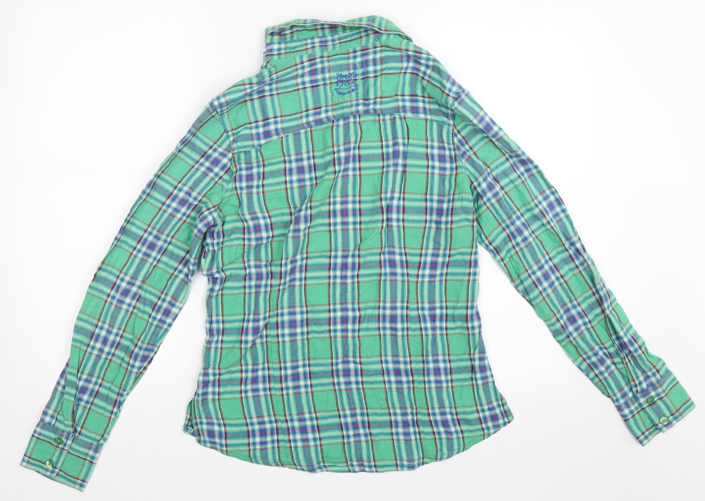NEXT Womens Green Check  Basic Button-Up Size 12