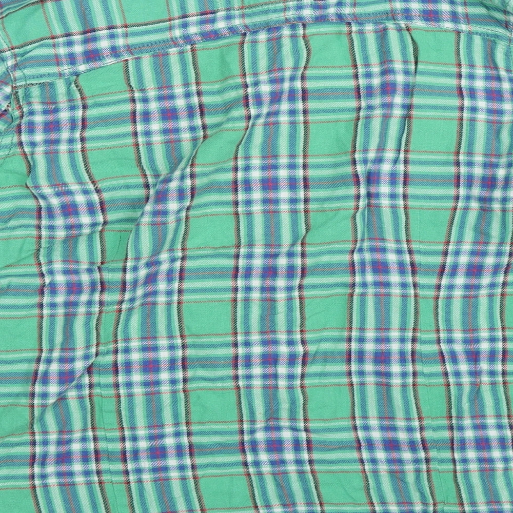 NEXT Womens Green Check  Basic Button-Up Size 12