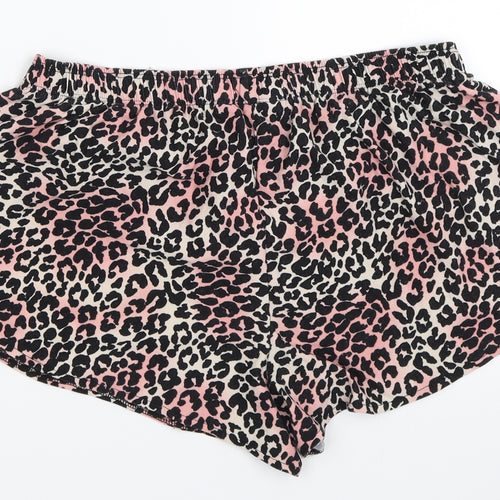 Primark Womens Pink Animal Print  Top Sleep Shorts Size M