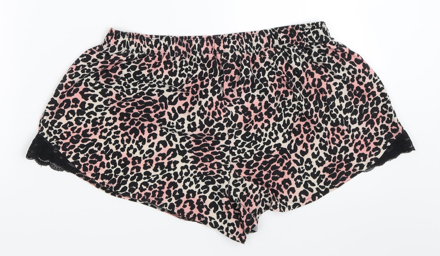 Primark Womens Pink Animal Print  Top Sleep Shorts Size M