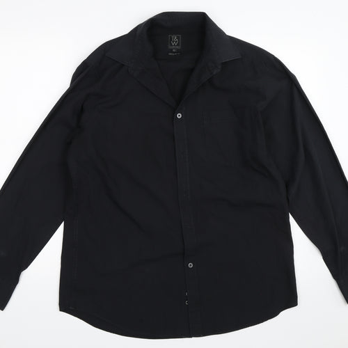 Taylor & Wright Mens Black    Button-Up Size 15.5