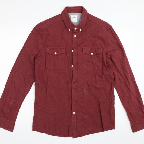 Burton Mens Red    Button-Up Size M