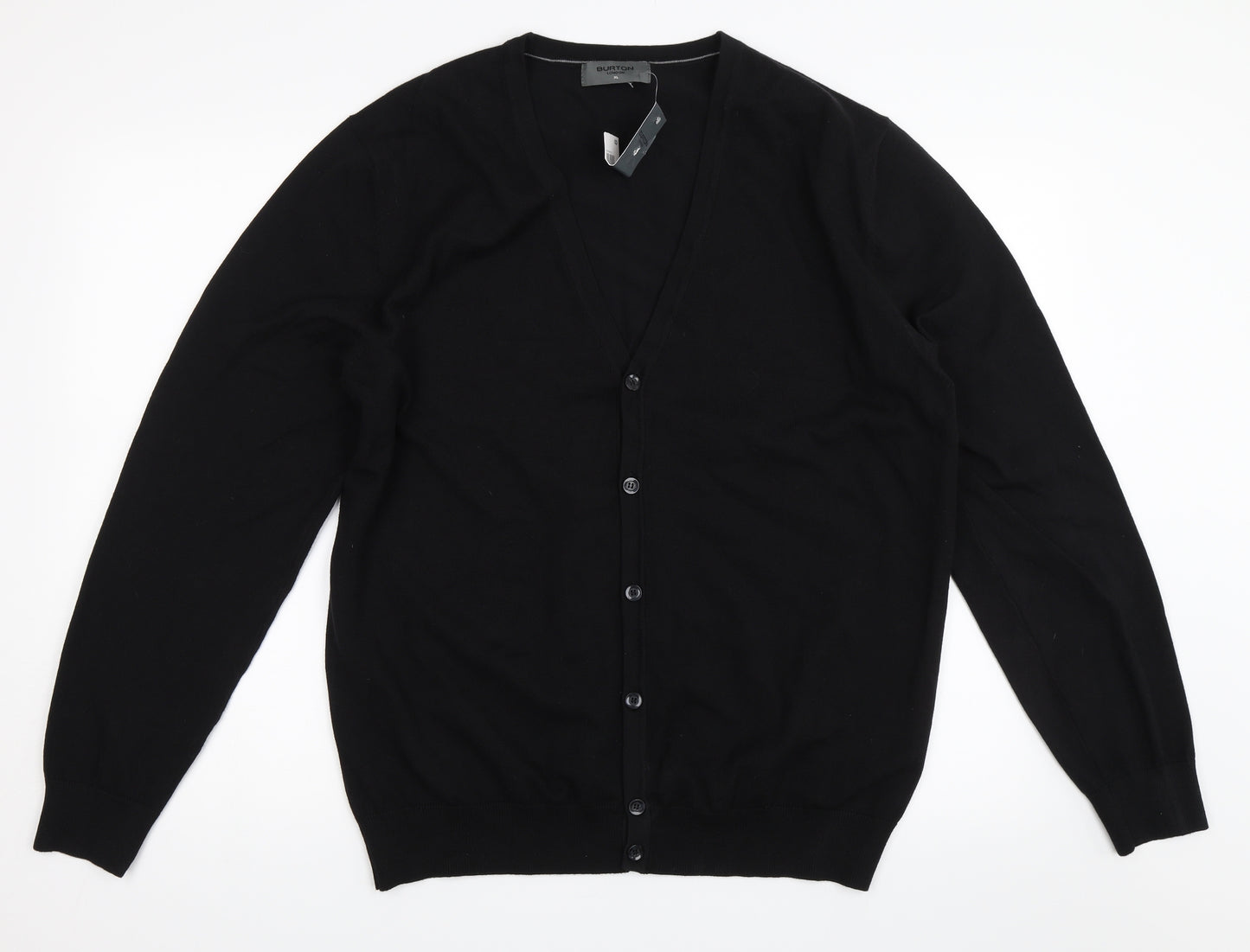 Burton Mens Black   Cardigan Jumper Size XL