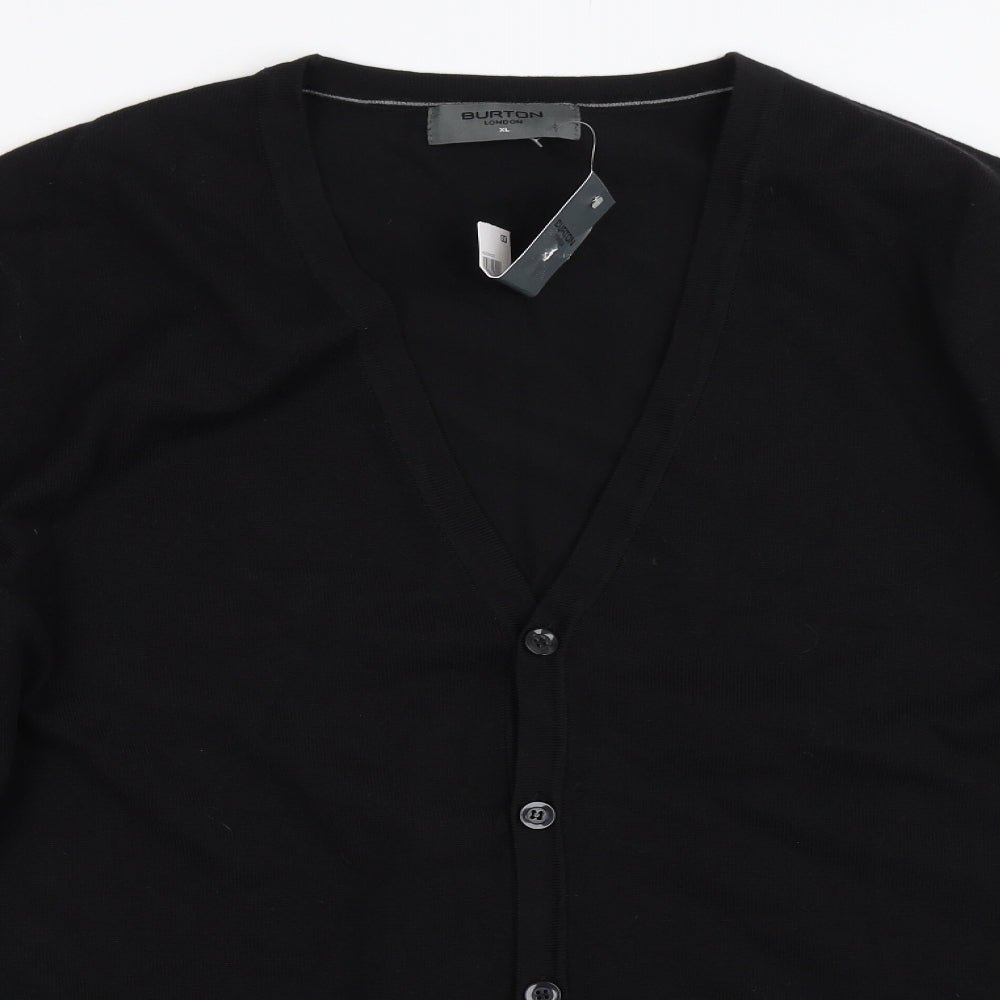 Burton Mens Black   Cardigan Jumper Size XL