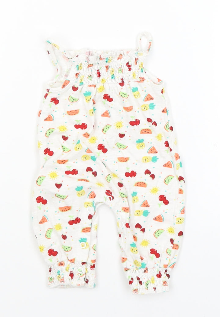 Pep&Co Baby White Babygrow One-Piece Size Newborn - Fruit