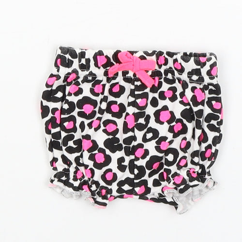 Pap&Co Baby White Animal Print  Cropped Trousers Size Newborn