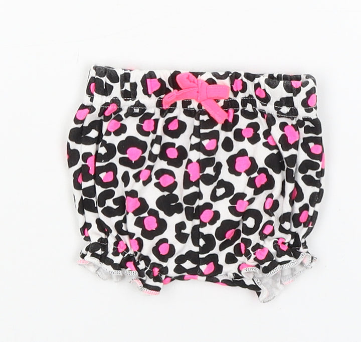 Pap&Co Baby White Animal Print  Cropped Trousers Size Newborn