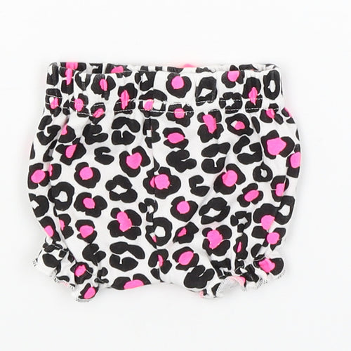 Pap&Co Baby White Animal Print  Cropped Trousers Size Newborn