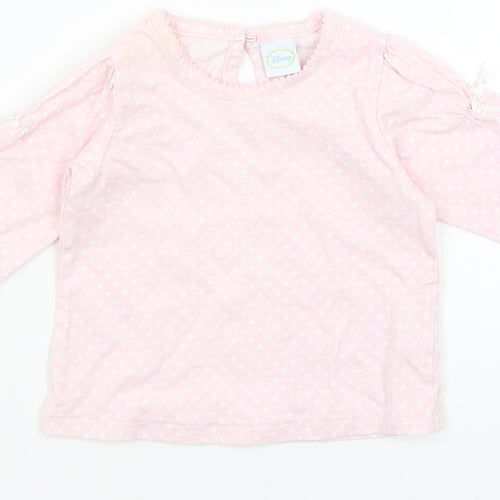 Disney Baby Pink Polka Dot  Basic T-Shirt Size 3-6 Months