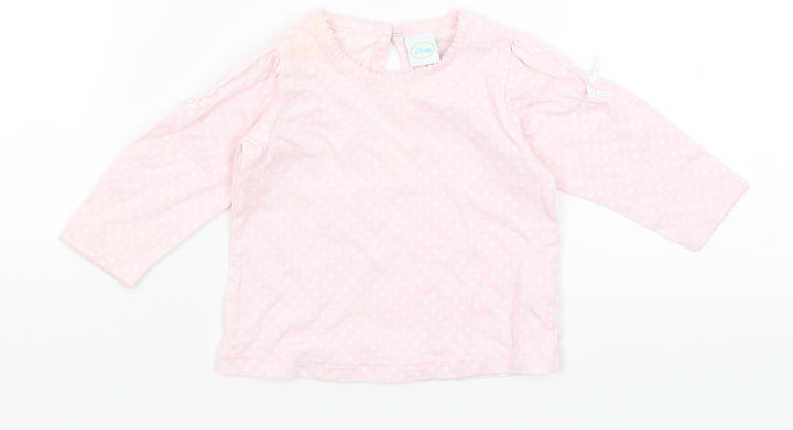 Disney Baby Pink Polka Dot  Basic T-Shirt Size 3-6 Months