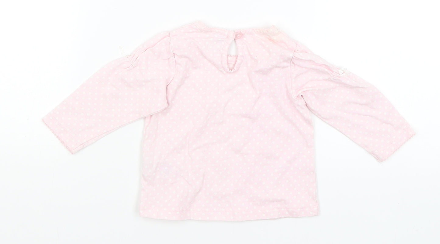 Disney Baby Pink Polka Dot  Basic T-Shirt Size 3-6 Months