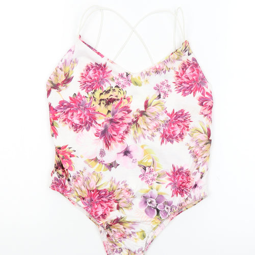 Preworn Womens White Flecked  Bodysuit One-Piece Size 10