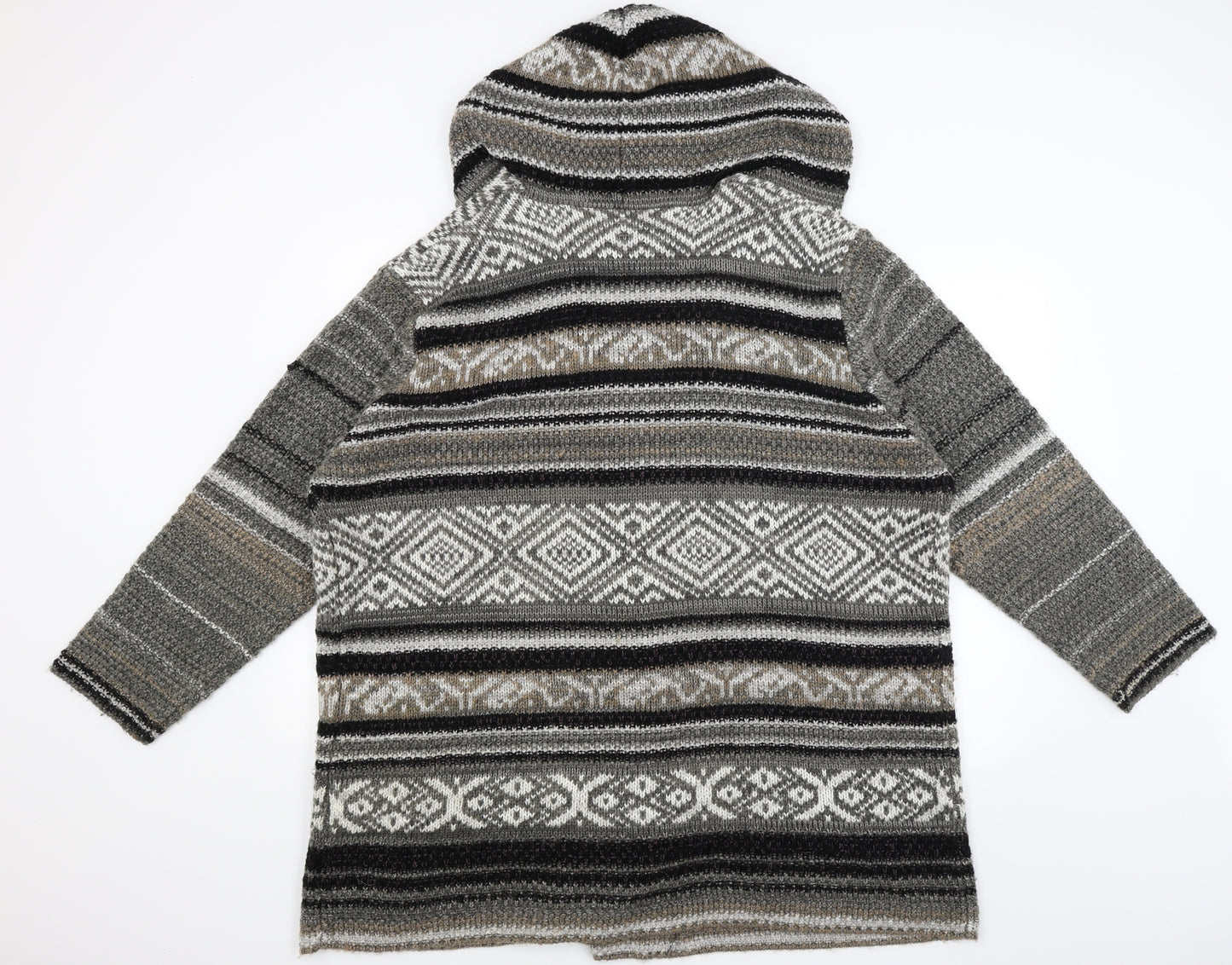 Marisota Womens Grey Geometric  Wrap Hoodie Size 30