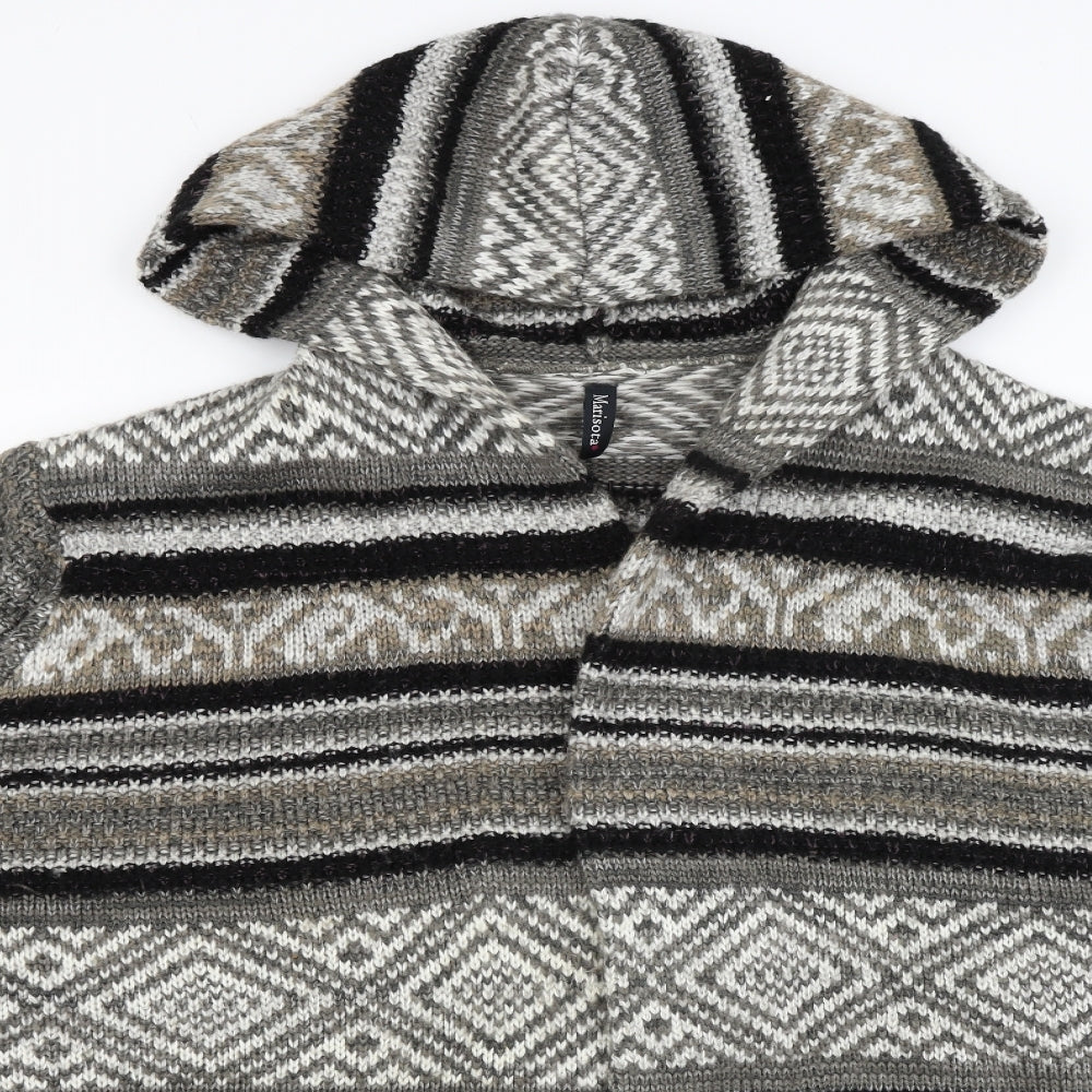 Marisota Womens Grey Geometric  Wrap Hoodie Size 30