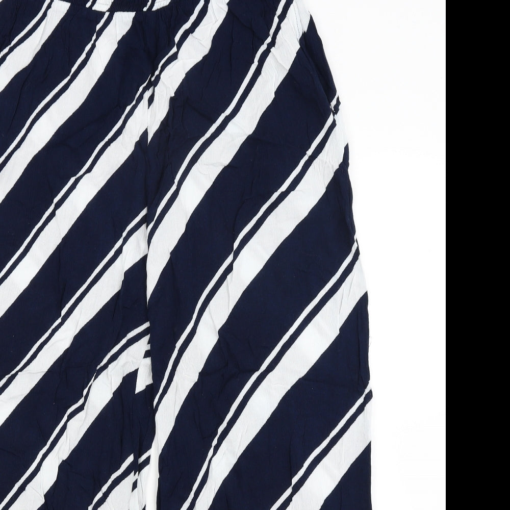 Capsule Womens Blue Striped  Harem Trousers Size 16 L26 in