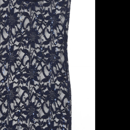 Quiz Womens Blue Floral  Bodycon  Size 10