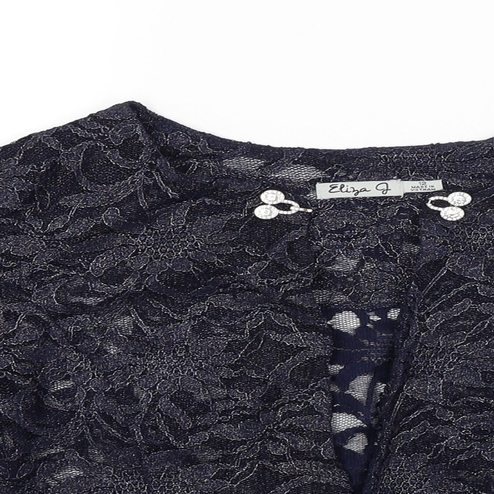 Eliza J Womens Blue   Wrap Jumper Size 12