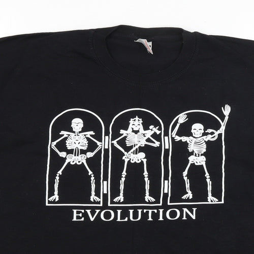 Secret Stars Mens Black    T-Shirt Size 2XL  - Skeletons