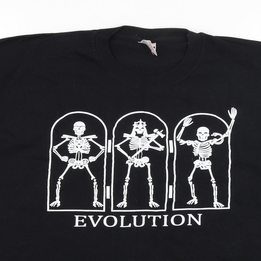 Secret Stars Mens Black    T-Shirt Size 2XL  - Skeletons
