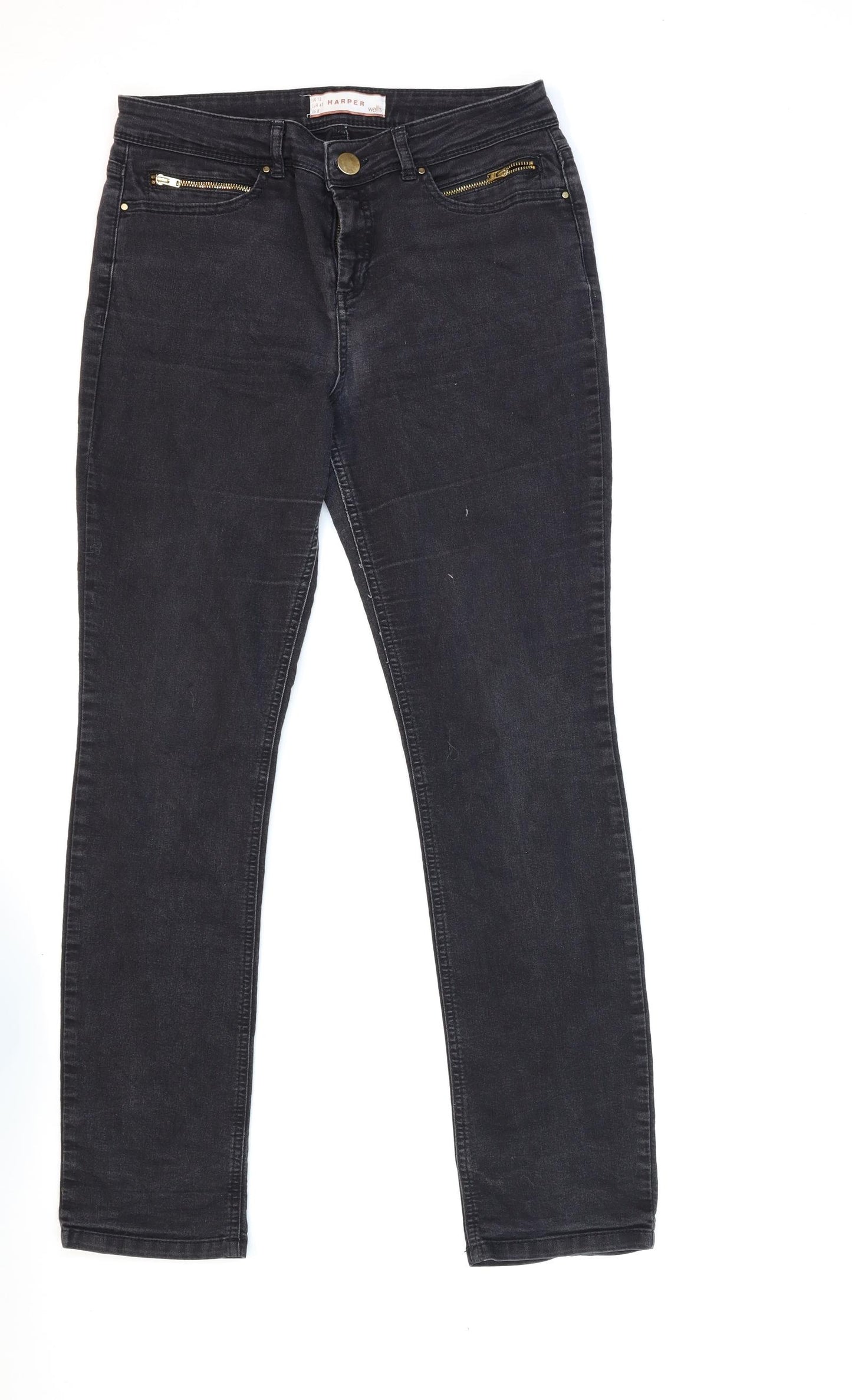 Wallis Womens Black  Denim Skinny Jeans Size 12 L30 in