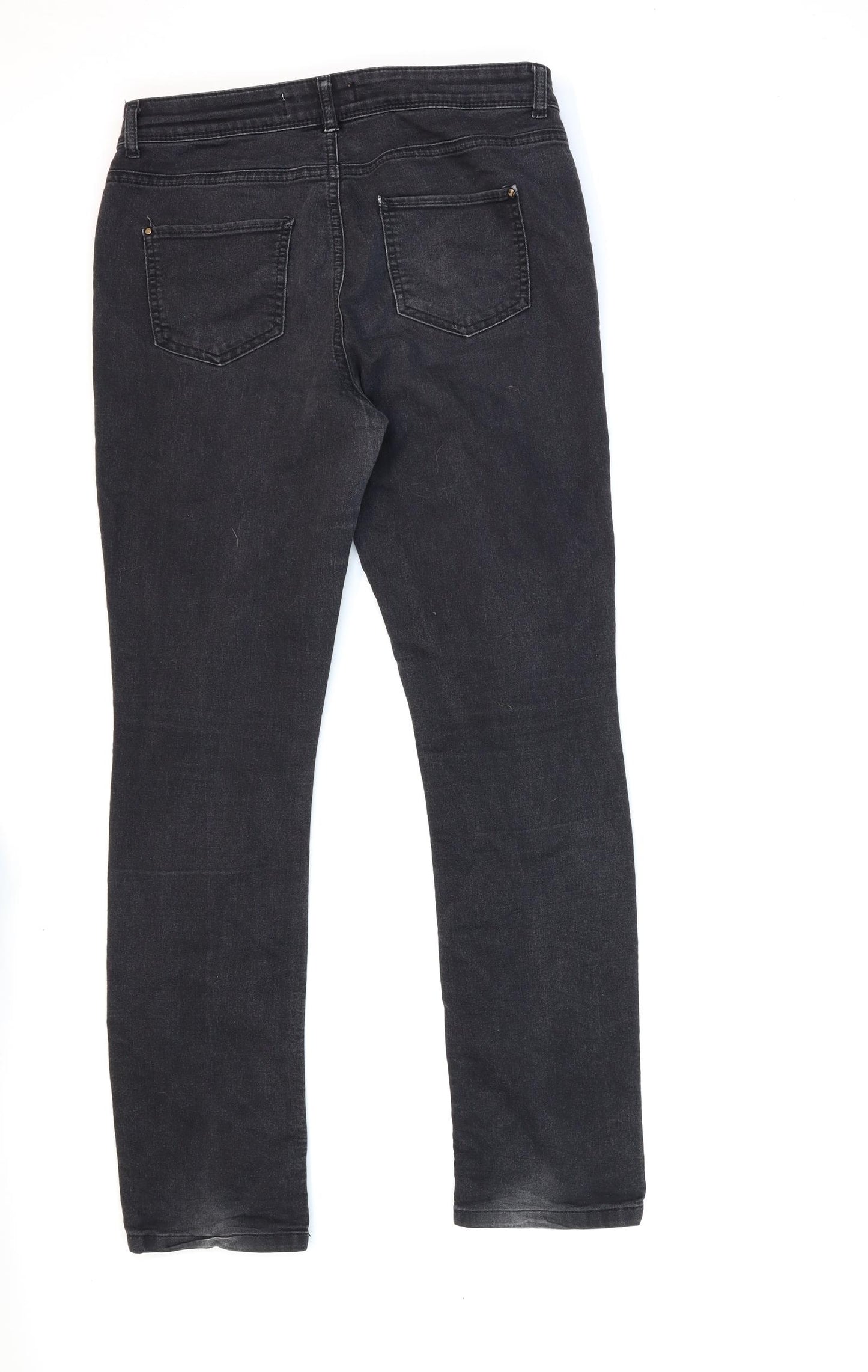 Wallis Womens Black  Denim Skinny Jeans Size 12 L30 in