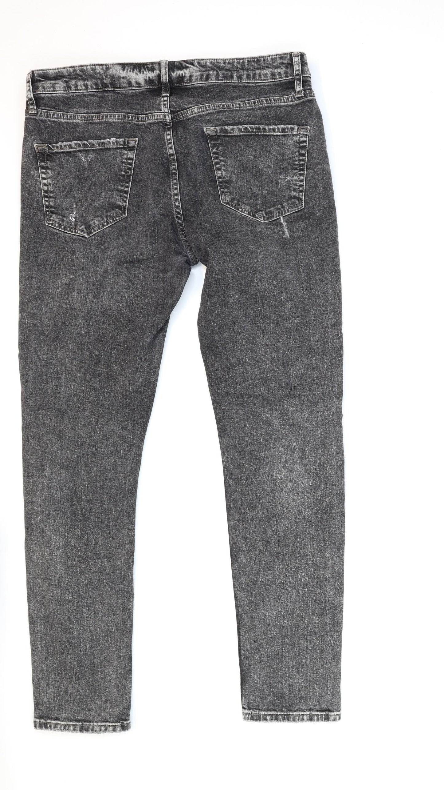 Topman Mens Grey  Denim Skinny Jeans Size 34 in L32 in