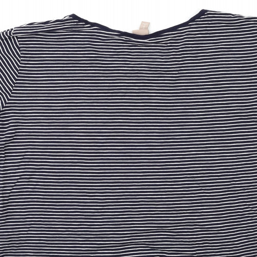 H&M Womens Blue Striped  Basic T-Shirt Size XL