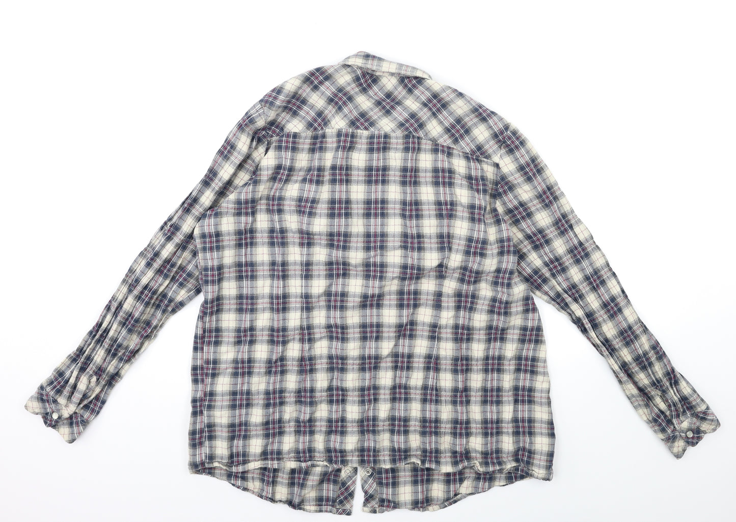 NEXT Womens Blue Check  Basic Button-Up Size 18