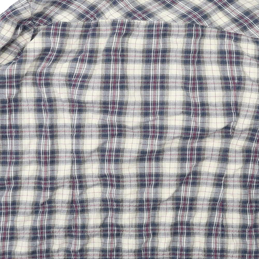 NEXT Womens Blue Check  Basic Button-Up Size 18