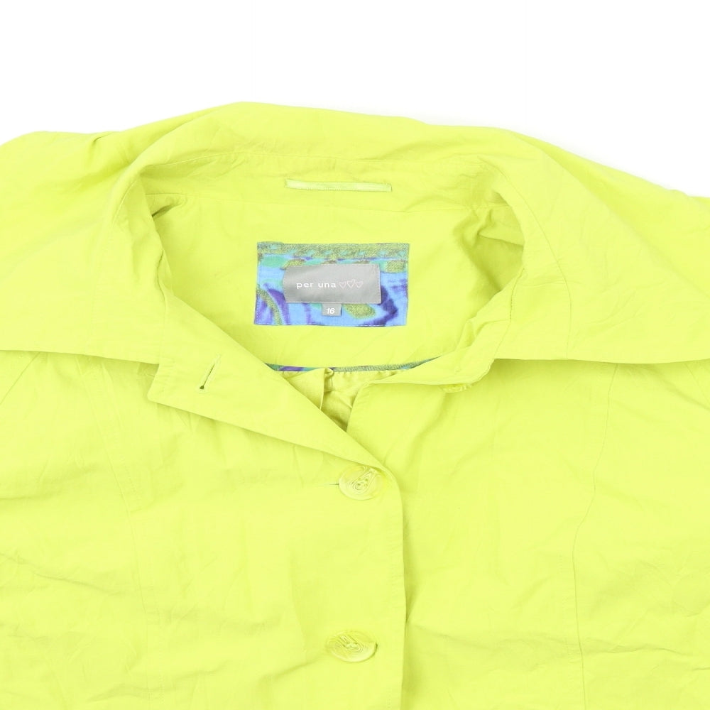 Per Una Womens Green   Jacket Coat Size 16