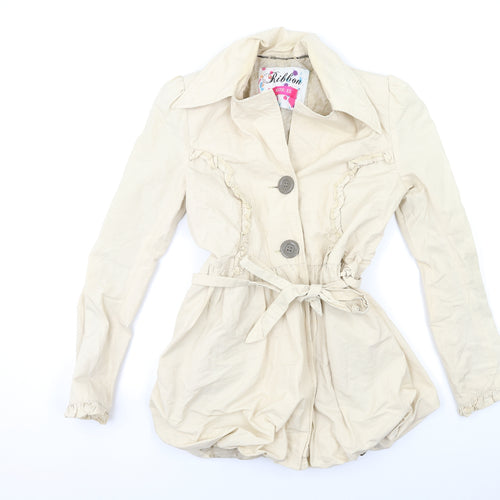 Ribbon Womens Ivory   Overcoat Coat Size 12