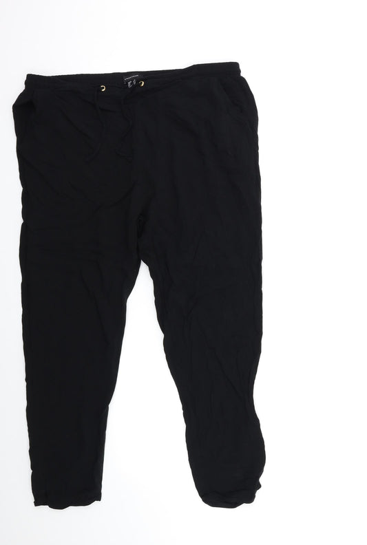 Front view of Atmosphere women’s black trousers, size UK 16, 26-inch leg