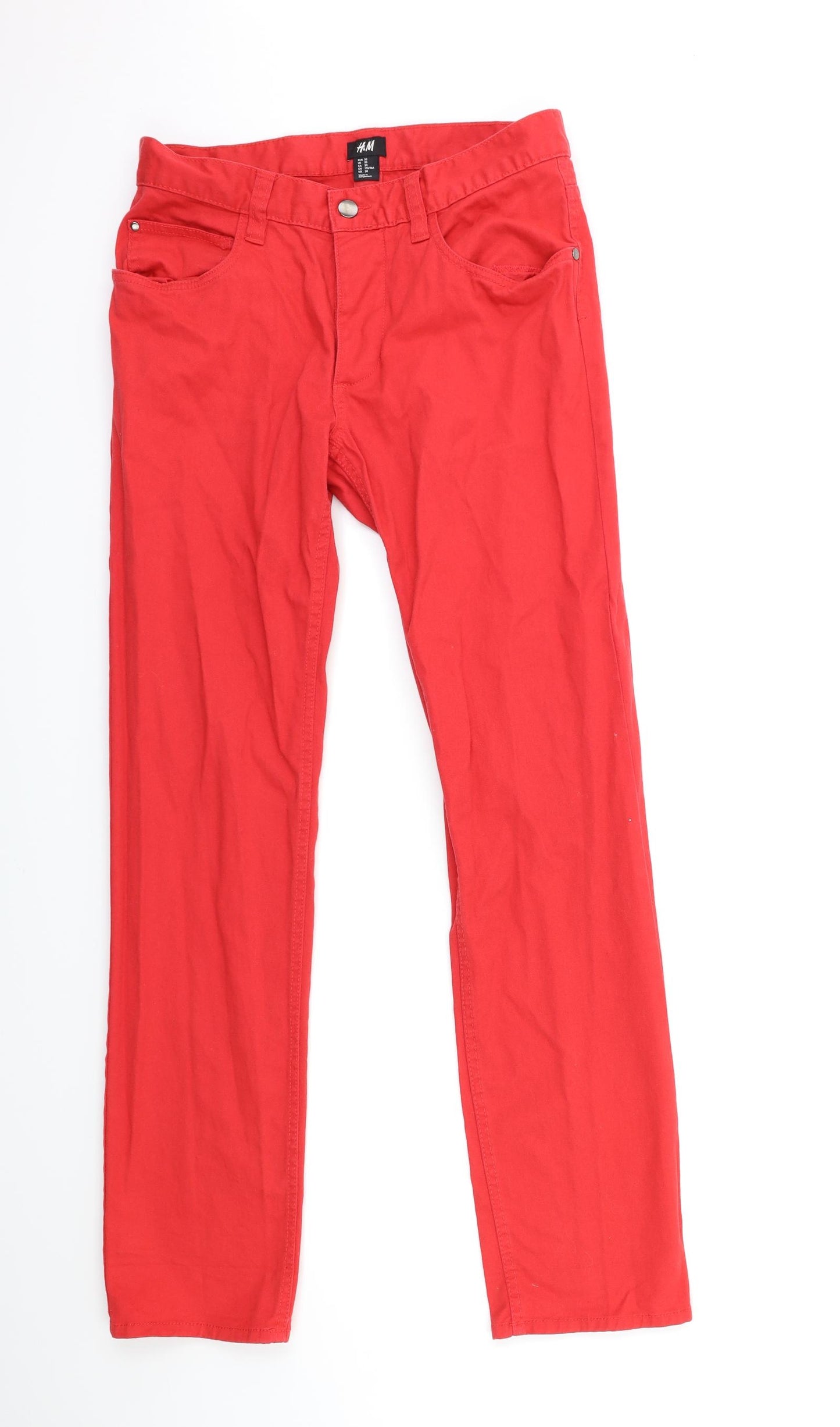 H&M Mens Red  Denim Straight Jeans Size 30 in L31 in