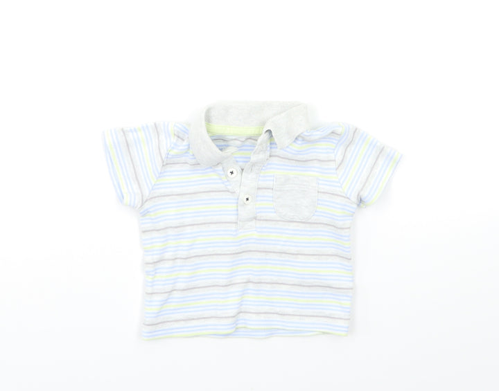 George Baby Blue Striped Basic T-Shirt Size 3-6 Months