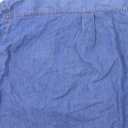 New Look Womens Blue  Denim Basic Button-Up Size 16