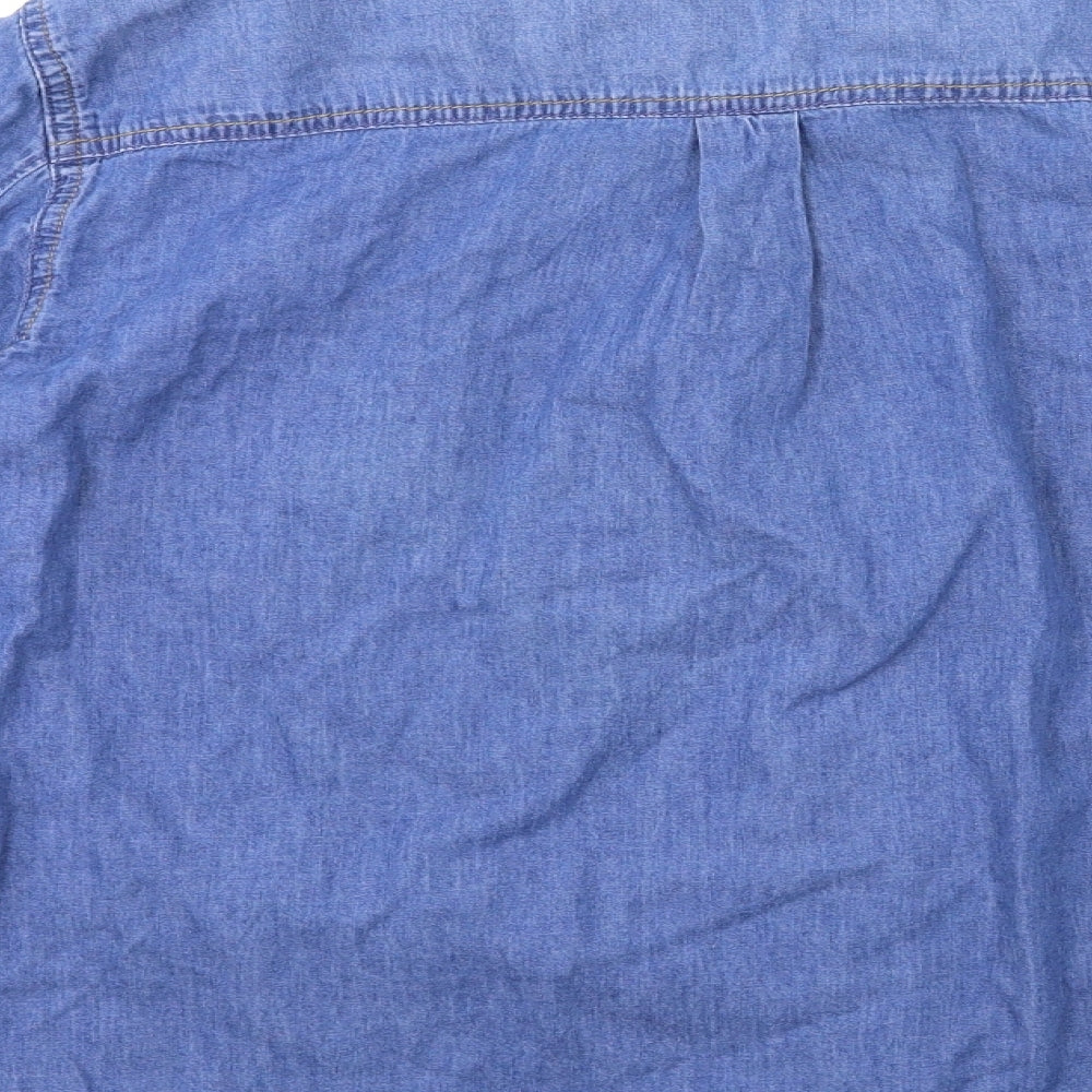 New Look Womens Blue  Denim Basic Button-Up Size 16