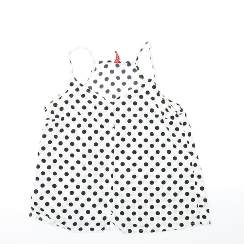 H&M Womens White Polka Dot  Basic Tank Size 12